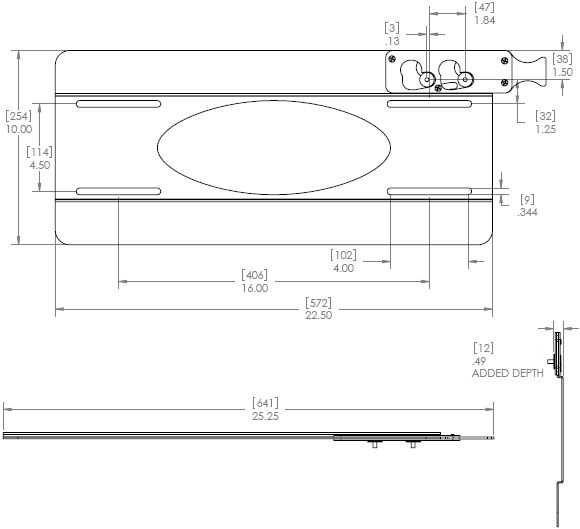 Technical Drawing for Chief PSMT2015 Thinstall Flat Panel TV Wall Mount