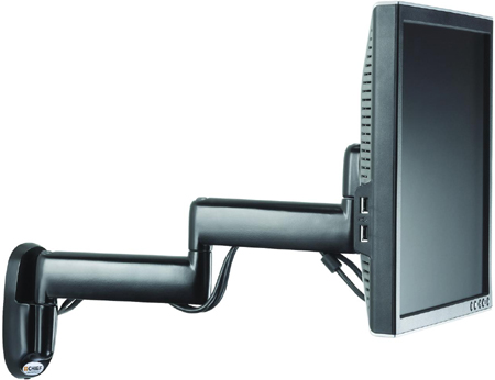 Chief KWD110 Wall Mount Flat Panel Single Monitor Dual LCD Arm with Screen