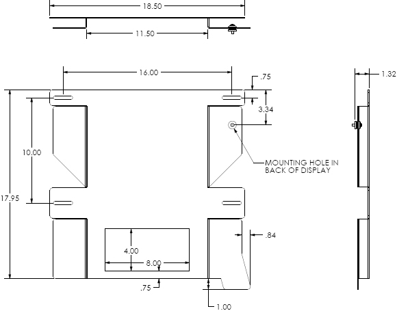 Technical Drawing for Chief PSM2390 Custom Flat Panel Fixed TV Wall Mount (32-65")