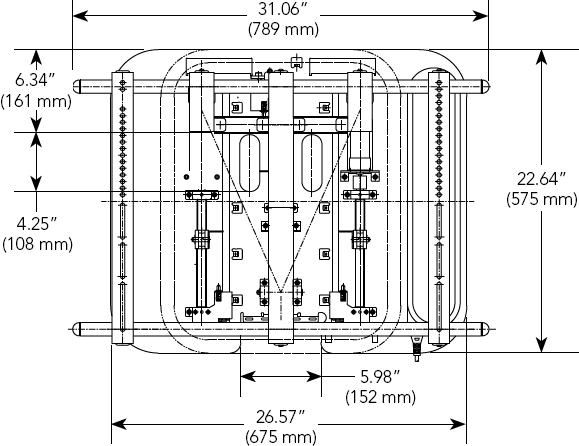 Technical Drawing for Chief CM7W12U Flat Panel Universal Automated Swing Arm Mount