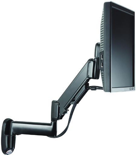 Chief KWG110 Wall Mount Dual LCD Arm Height Adjustable Single Monitor