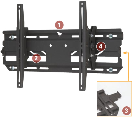 Chief RLT1 Large Flat Panel Universal Tilt Wall Mount for 30 to 60 inch Displays