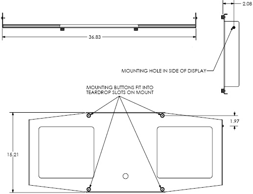 Technical Drawing for Chief PSB2020 Interface Bracket for Large Display Mounts