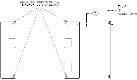 Technical Drawing for Chief PSB2021 Interface Bracket for Large Display Mounts