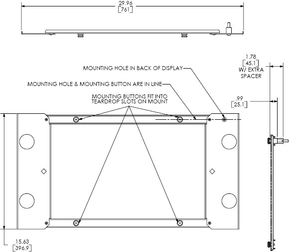 Technical Drawing for Chief PSB2022 Interface Bracket for Extra Large Mounts