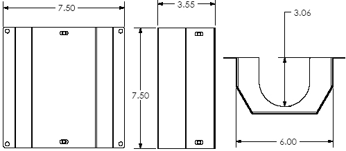 Technical Drawing of Chief TPA105 TPM Mount Back Cover