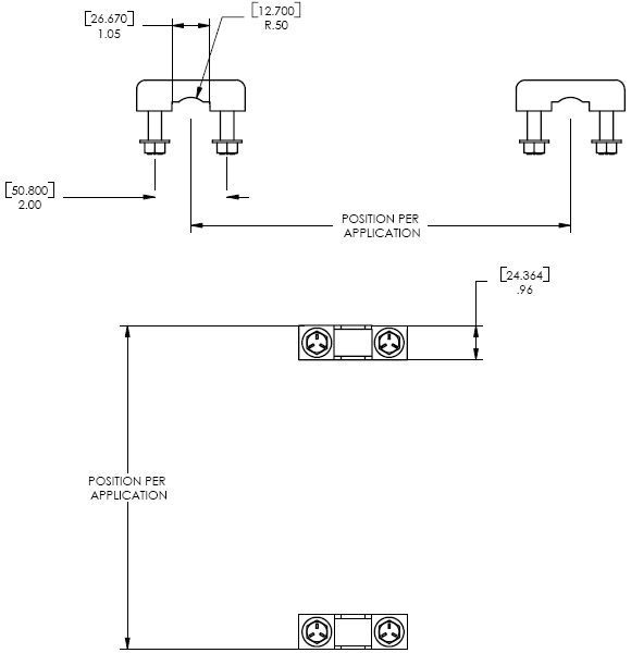 Technical Drawing for Chief TPK 3 Truss Clamp Kit Black