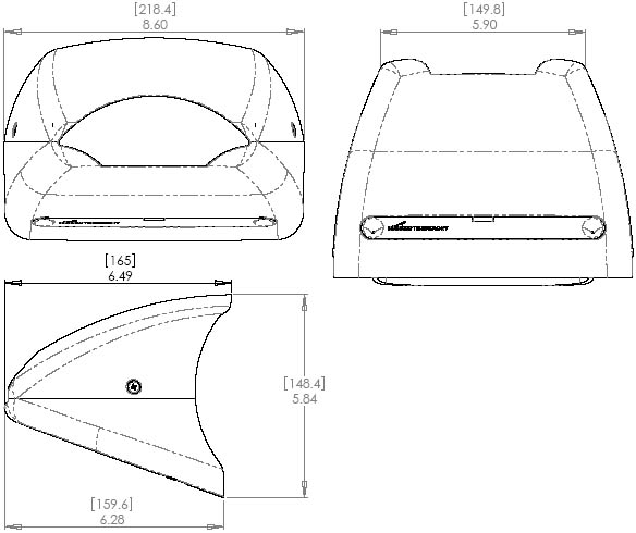 Technical Drawing of Chief WM2I Interactive Short Throw Upgrade Kit