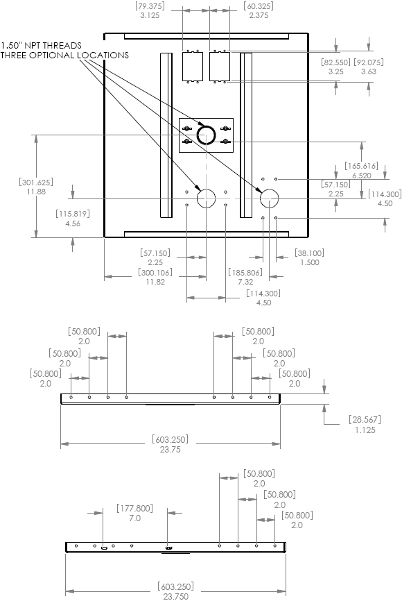 Technical Drawing for Chief CMA450 Suspended Ceiling Kit