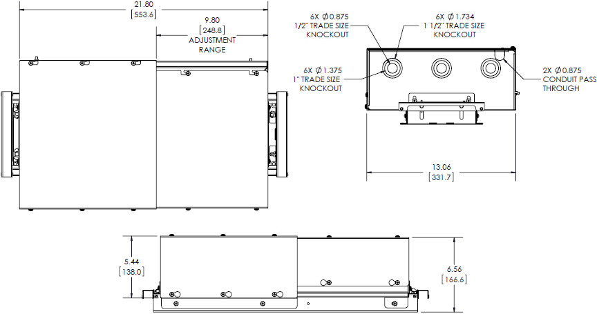 Technical Drawing for Chief CMA474 SYSAU Plenum Rated Storage Box