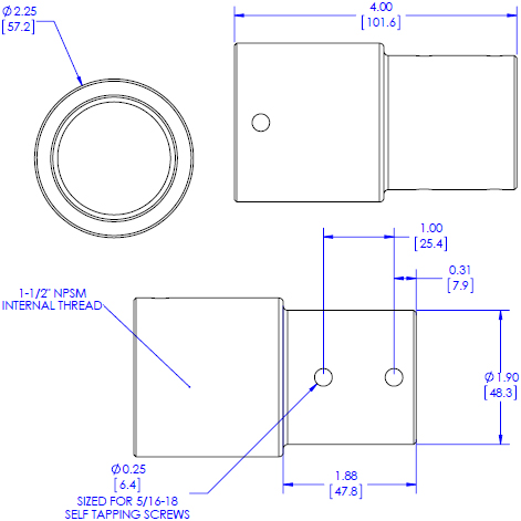 Technical Drawing for Chief CPA261 Coupler