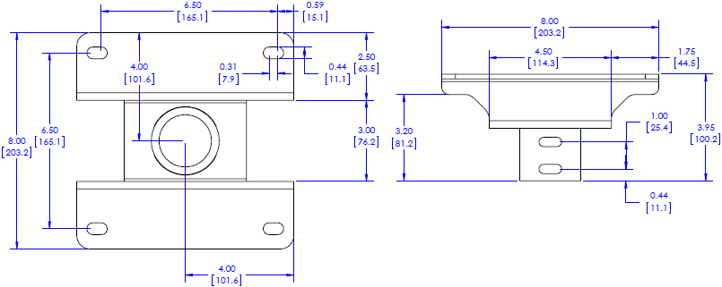 Technical Drawing for Chief CPA330 Offset Ceiling Plate with Pin Connection