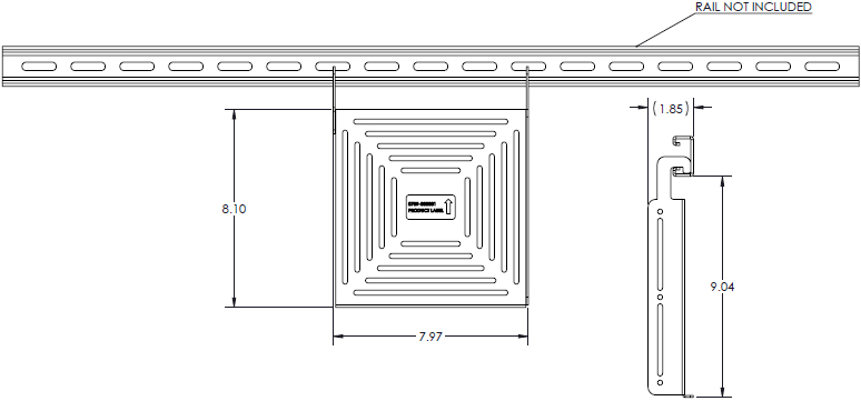 Technical Drawing for Chief ConnexSys Device Holder - CSA100