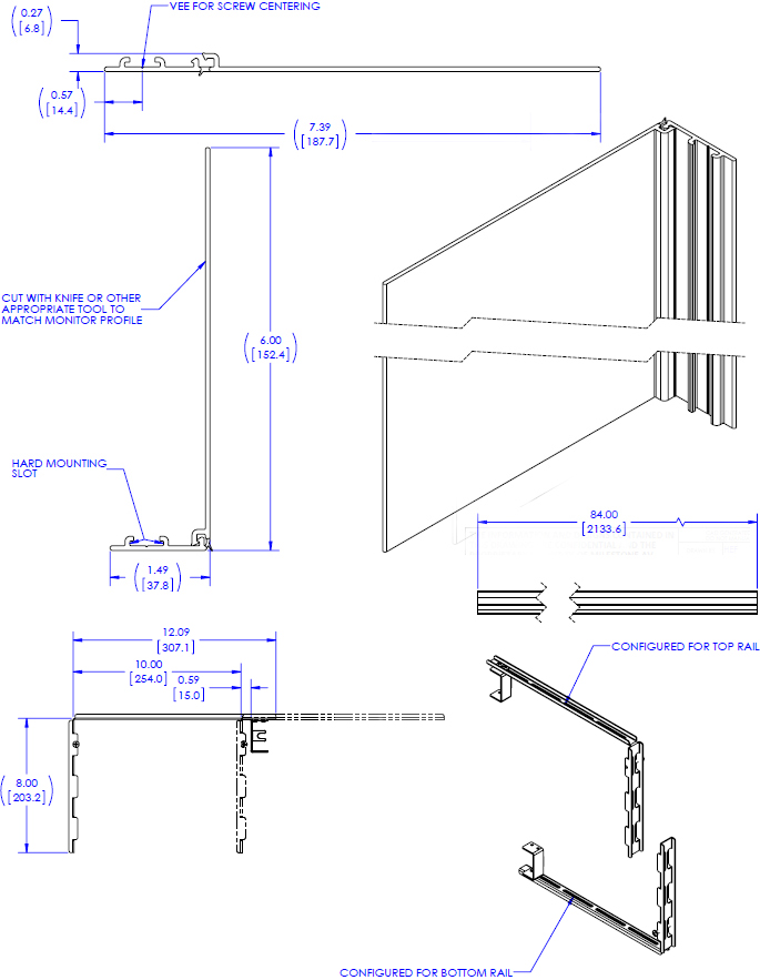 Technical Drawing for Chief ConnexSys Wall Cover 2-Bracket Pack - CSACB2