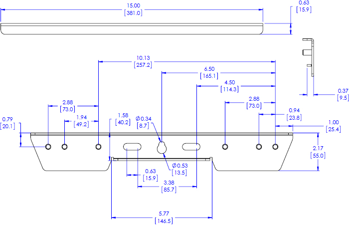 Technical drawing for Chief FCA1S Fusion Single Stud Adaptor