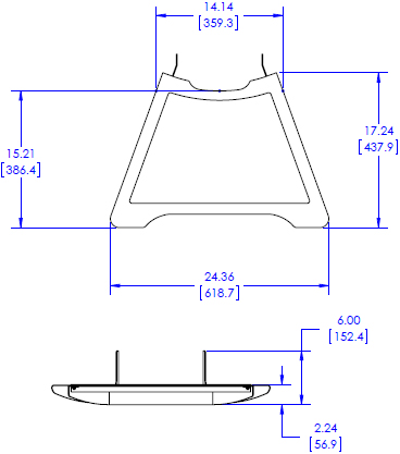 Technical Drawing for Chief FCA611 FUSION Small Height Adjustable Accessory Shelf