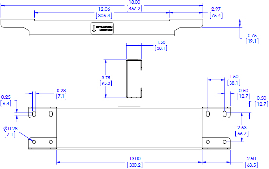 Technical drawing for Chief FCAC FUSION LCM Menu Board Accessories