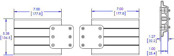 Technical Drawing for Chief FCAX14 Freestanding and Ceiling Video Wall 14" Extension Bracket