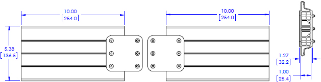 Technical drawing for Chief FCAX20 FUSION Freestanding and Ceiling Extension Bracket