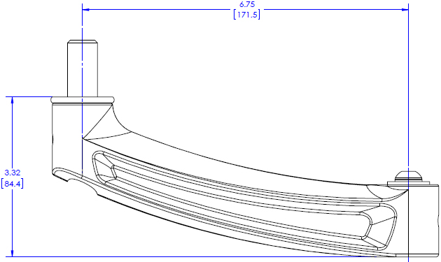 Technical Drawing for KRA208 KONTOUR Extension Arm Accessory
