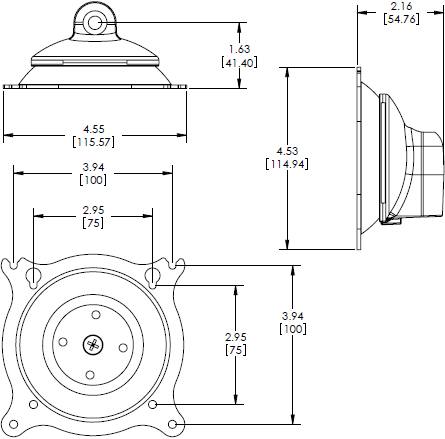 Technical Drawing for Chief KSA1014B or KSA1014S Centris Head Accessory