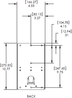 Technical Drawing for Chief KSA1018B or KSA1018S Small Flat Panel Metal Stud Accessory