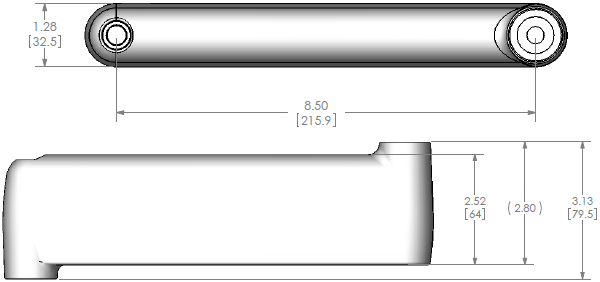 Technical Drawing for Chief MAC1003 J Series Extension Arm Kit