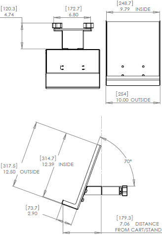 Technical Drawing for Chief PAC717 Literature Shelf