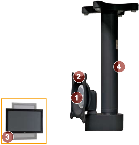 Chief FHSVB or FHS110B Single Ceiling Mount for Small Display Screen