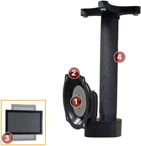 Chief JHSVB or JHS110B or JHSUB Universal Single Ceiling Mount for Flat Panel Display