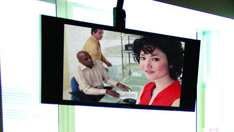 Application of Chief PCSU Single Ceiling Mount for Larrge Flat Panel Displays