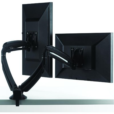 Chief K1D200B KONTOUR Dynamic Height Adjustment Desk Clamp Mount for Dual Monitors