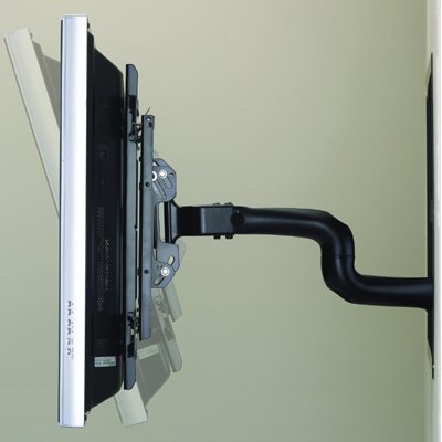 This image shows the tilt of Chief PWRIW2000B Large Flat Panel Low Profile In-Wall Swing Arm Wall Mount