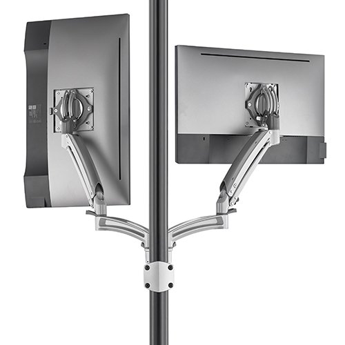 Chief K1P220SXRH Kontour Dynamic Pole Mount, 2 Monitors in Silver