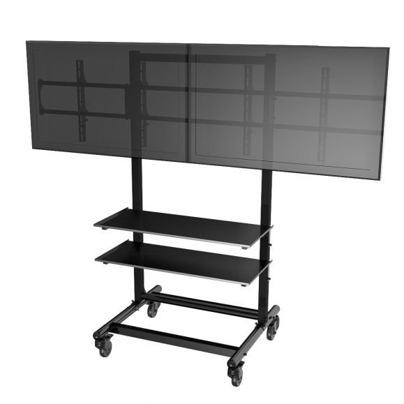 Cotytech CT-OS37 Adjustable Mobile Dual TV Cart (32"-46")