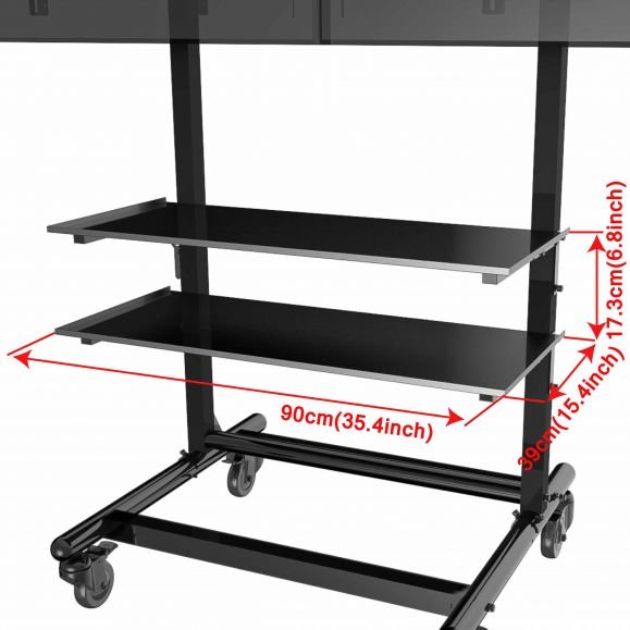 Cotytech CT-OS37 Adjustable Mobile Dual TV Cart (32"-46")