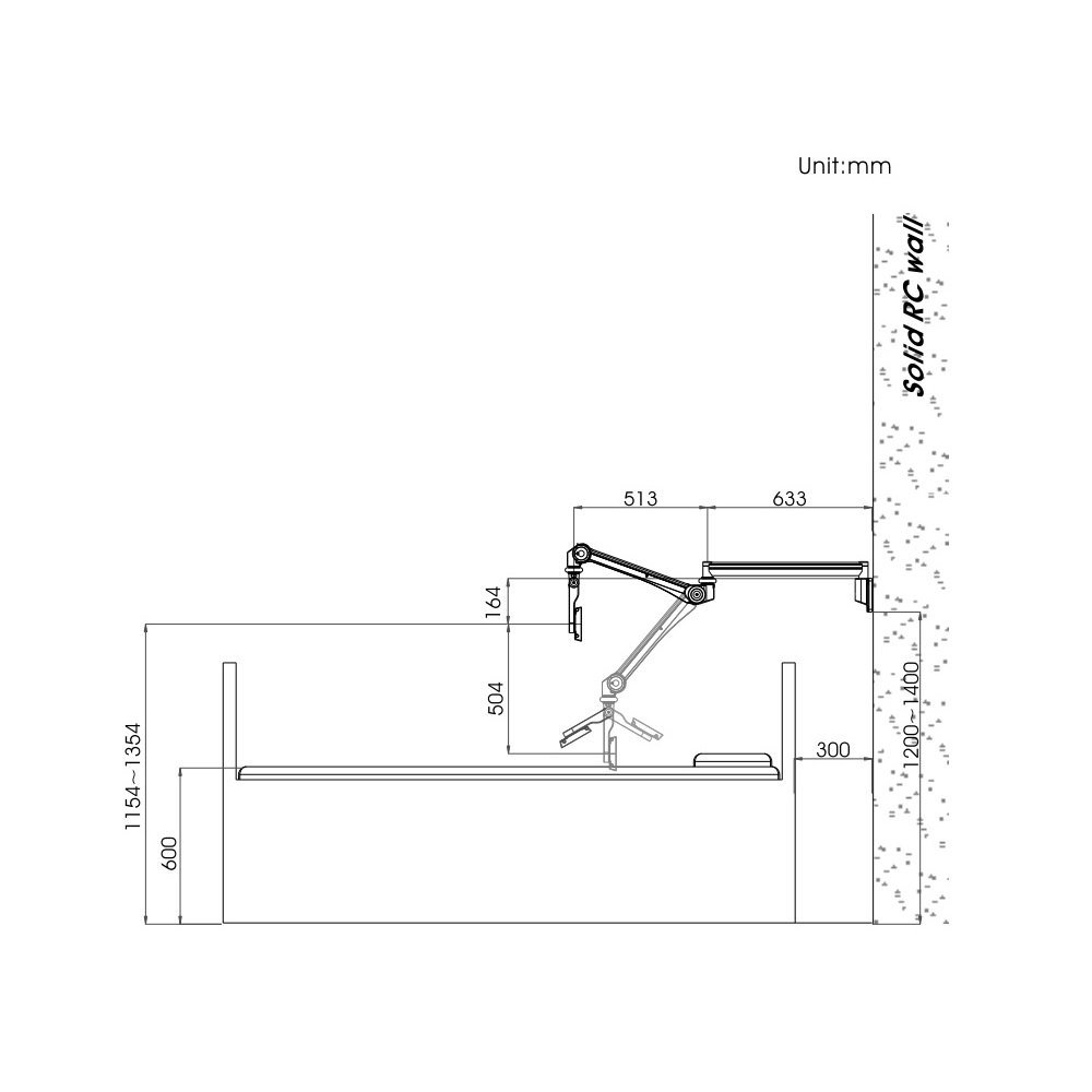 Cotytech LR601 Ultra-Slim Long-Reach Tablet and Monitor Mount