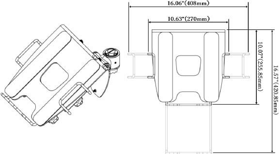 Technical Drawing for Cotytech VESA Mountable Laptop Tray - NBT-B1