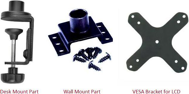 Cotytech Desk Mount Part, Wall Mount Part and VESA Bracket for LCD
