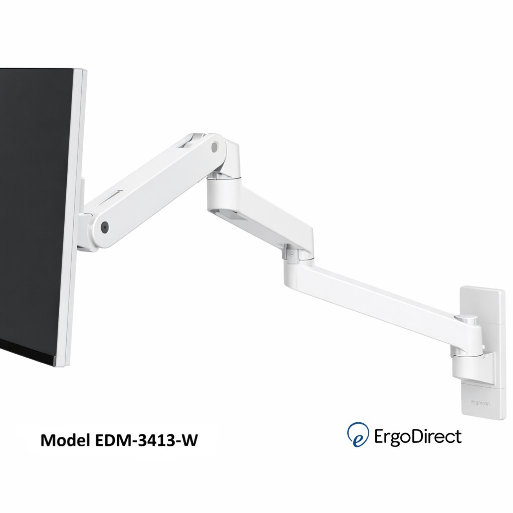 ErgoDirect EDM-3413-W Extra Long Wall Mount Monitor Arm