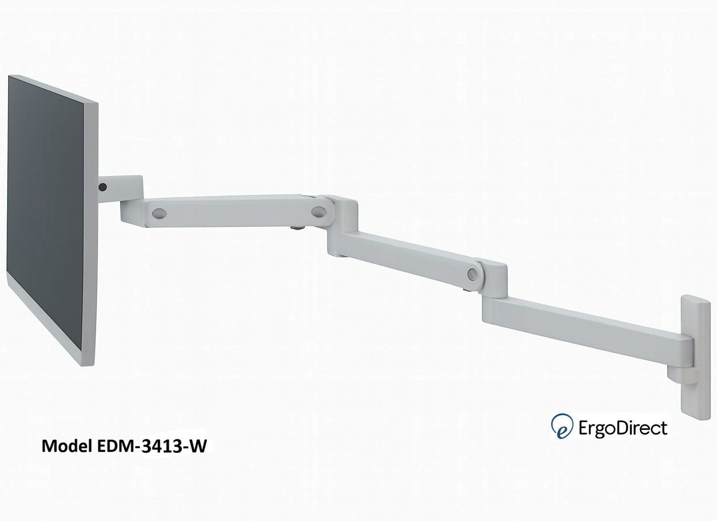 ErgoDirect EDM-3413-W Extra Long Wall Mount Monitor Arm