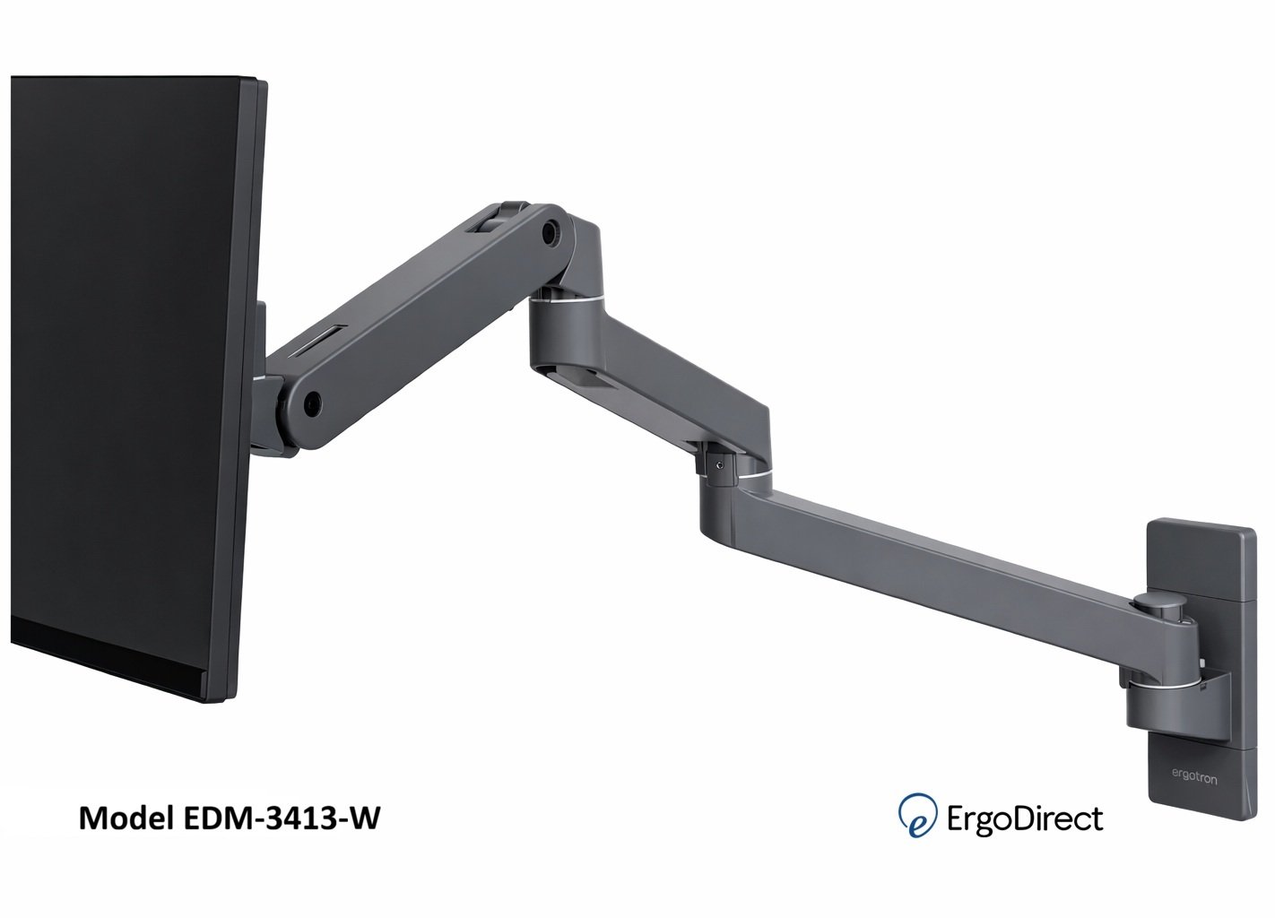 ErgoDirect EDM-3413-W Extra Long Wall Mount Monitor Arm