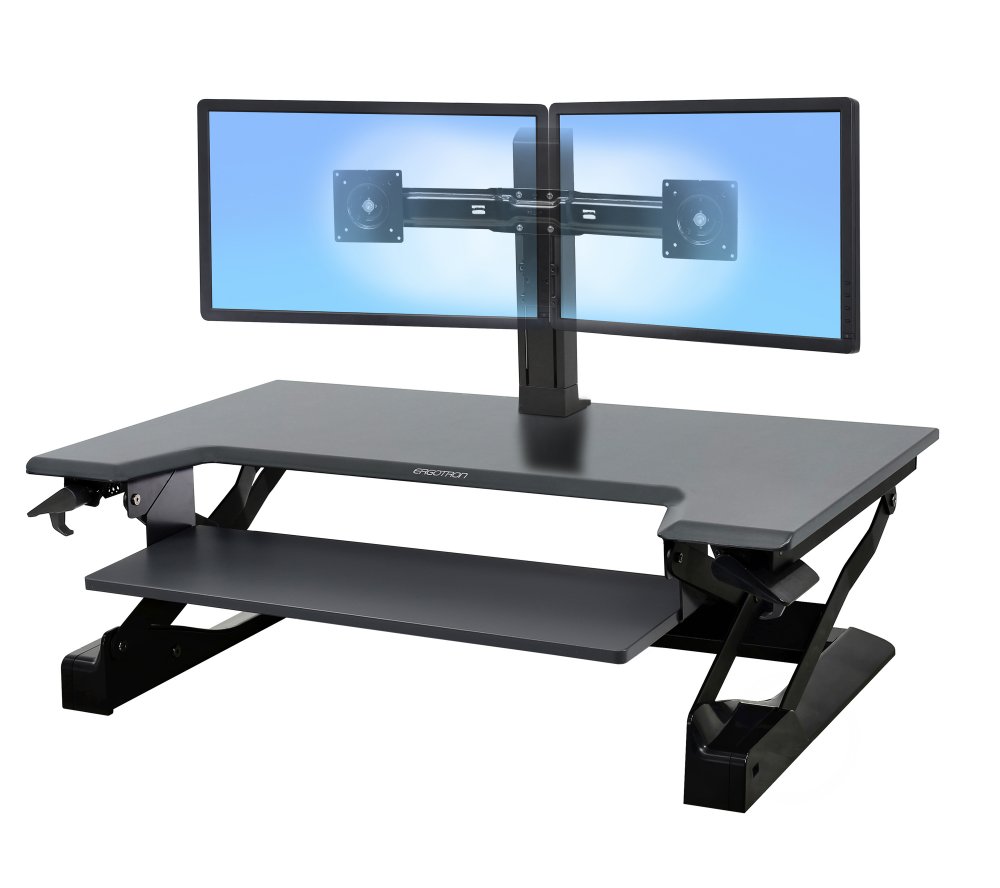 Edw 4202d Ergodirect Dual Monitor Sit Stand Desktop Workstation Black