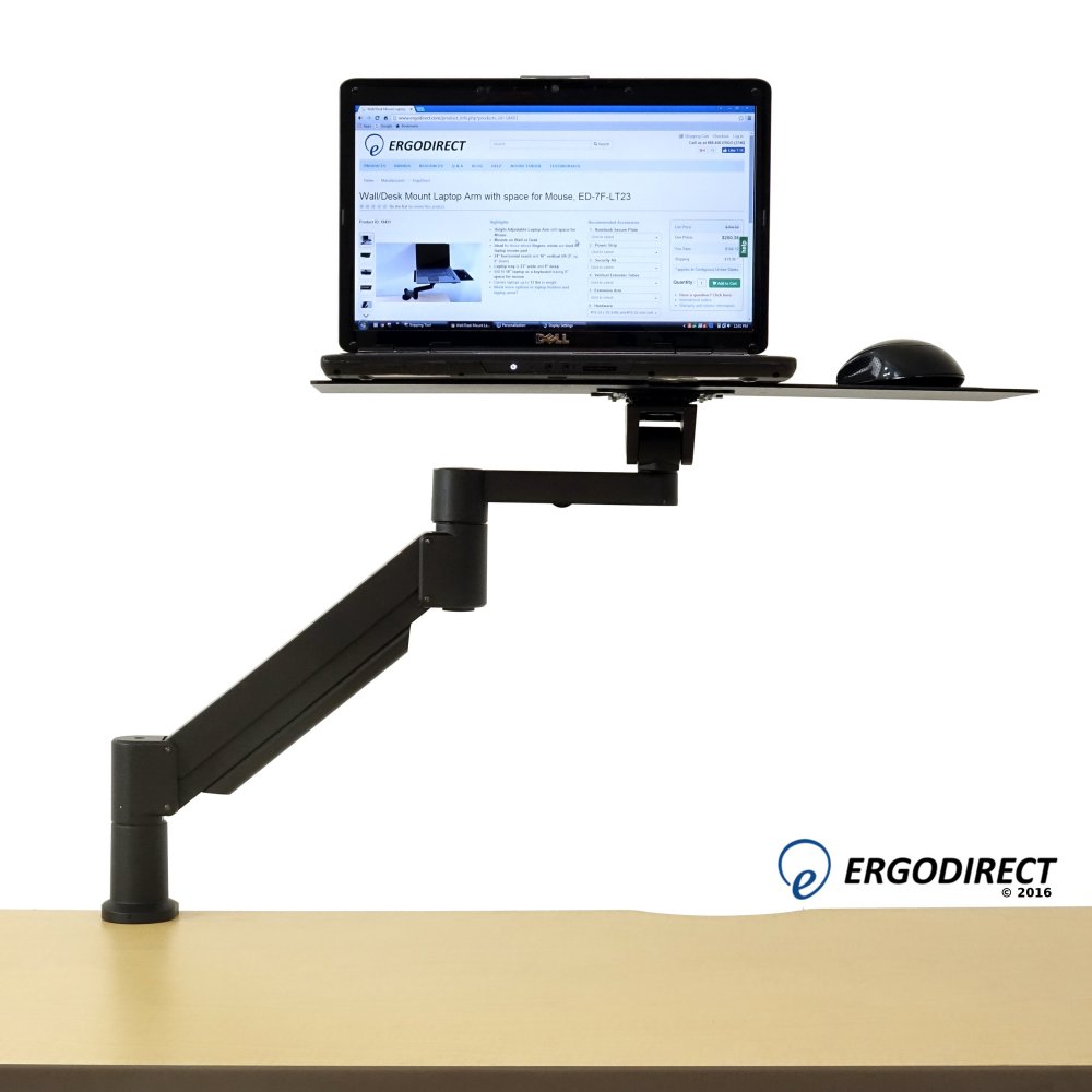 Wall Mounted Laptop Arm With Space For External Mouse Edl