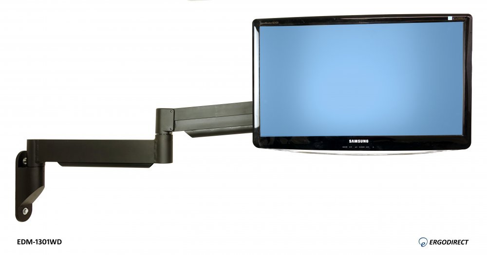 24" Samsung monitor mounted on Long Reach Monitor Arm EDM-1301W