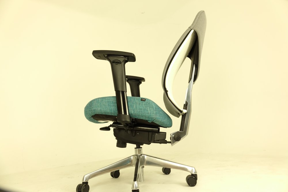 Side View - Gaming Chair with Grey Upholstered Jacket