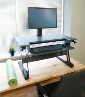 Single Monitor Sit-Stand Desktop Workstation Black - ErgoDirect EDW-3202D
