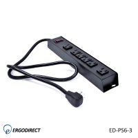 Mountable Power Strip with 3ft cord ED-PS6-3