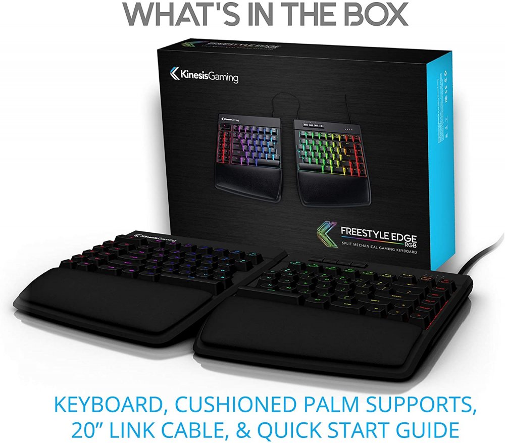 Freestyle Ergonomic RGB Split Mechanical Gaming Keyboard - EDK-RGBM