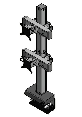 Dual Stacking Monitor Mount for 2 x 49" Ultrawide Monitors EDM-UW1X1